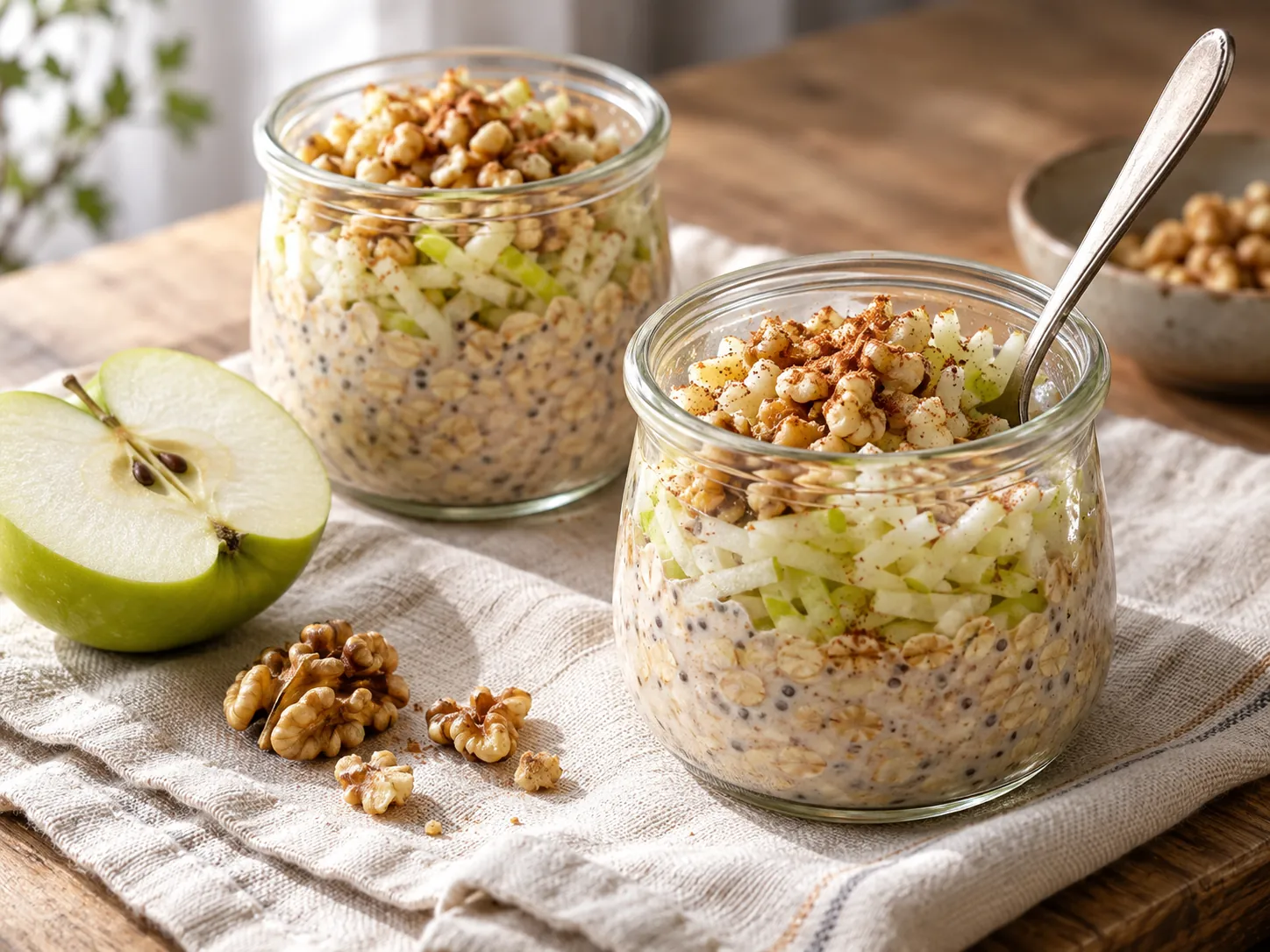 Avena nocturna de manzana y canela
